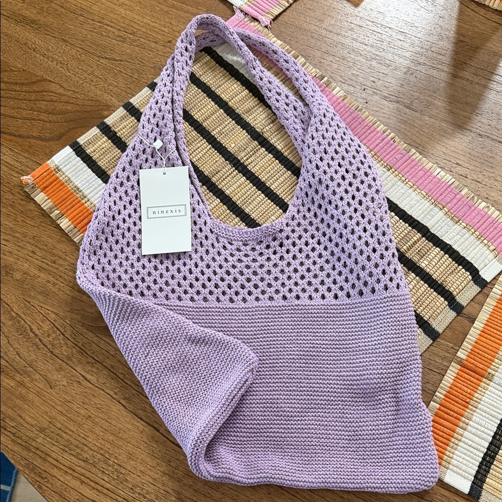 ninexis Lavender Knit Shoulder Bag